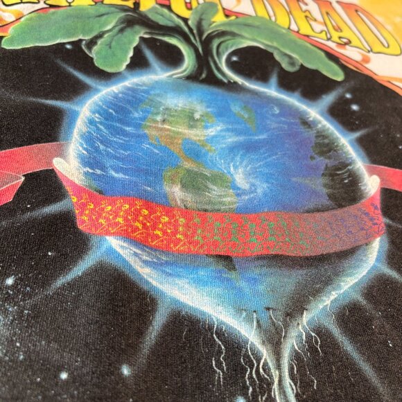 Vintage Liquid Blue Grateful Dead Men's M Keep It Green Tie Dye Skeleton 1998 - Picture 3 of 8